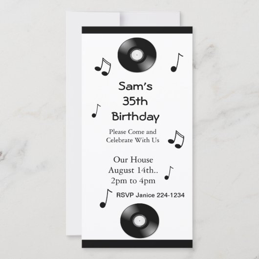 Musical Notes Birthday Uitnodigingen (Voorkant)