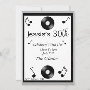 Musical Notes Birthday Uitnodigingen