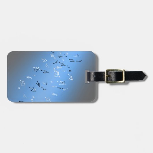 Musical Notes Blue Moon Bagagelabel (Voorkant horizontaal)