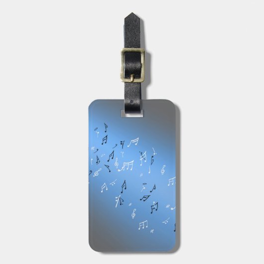Musical Notes Blue Moon Bagagelabel (Voorkant verticaal)