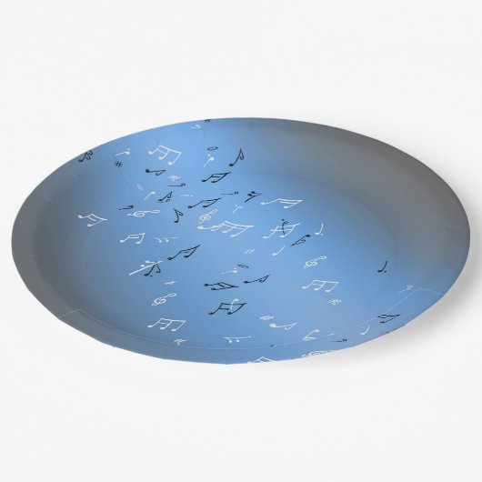 Musical Notes Blue Moon Paper Bord (Gekanteld)