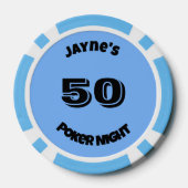 Musical Notes Blue Moon Poker Chips (Achterkant)