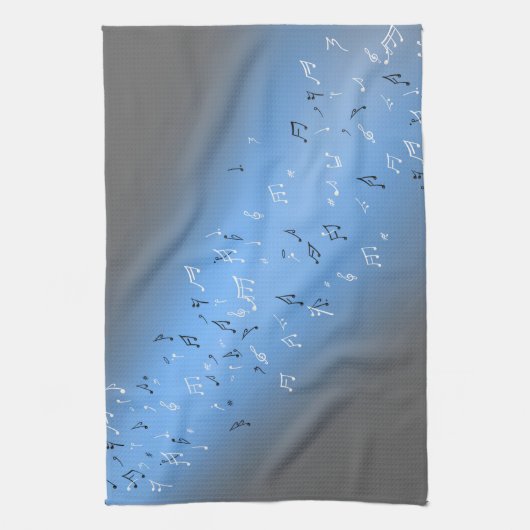 Musical Notes Blue Moon Tea Towel Theedoek (Verticaal)