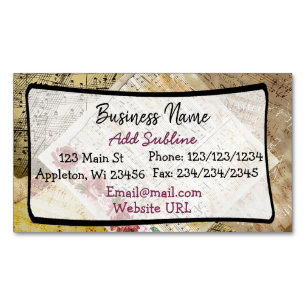 Musical Notes Business Magnetic Card Visitekaartje Magneet