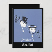 Musical Notes Choir Caroling INVITATION Kaart (Voorkant / Achterkant)