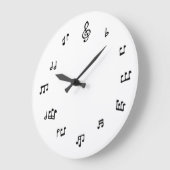 Musical Notes Clock op witte achtergrond Grote Klok (Hoek)