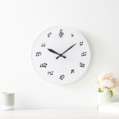 Musical Notes Clock op witte achtergrond Grote Klok (Huis)