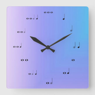 Musical Notes Clock Vierkante Klok