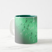 Musical Notes Green Moon Tweekleurige Koffiemok (Voorkant links)