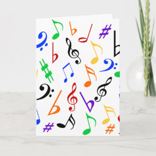 Musical Notes Holiday Card - Multi Feestdagen Kaart