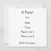 Musical Notes  Invitation Black White Kaart (Achterkant)