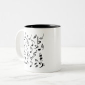 Musical Notes Mok - White en Black (Voorkant links)