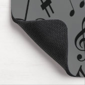 Musical Notes Mousepad - Silver Muismat (Hoek)
