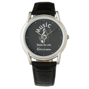 Musical Notes Music Rocks My Life Horloge