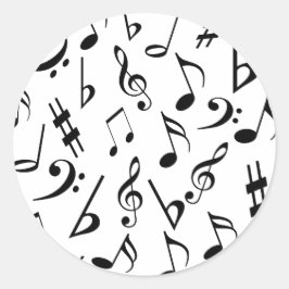 Musical Notes Music Stickers - Black en White