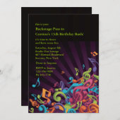 Musical Notes Party Invitation Kaart (Voorkant / Achterkant)