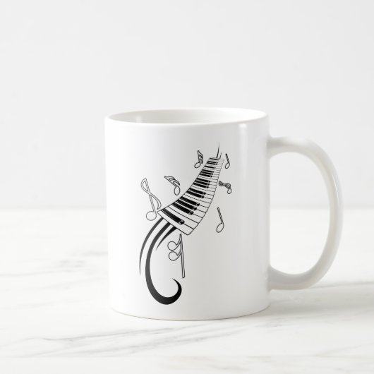 MUSICAL NOTES PIANO KEYBOARD TATTOO GRAPHICS KOFFIEMOK (Rechts)