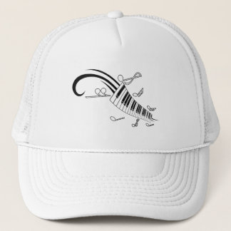 MUSICAL NOTES PIANO KEYBOARD TATTOO GRAPHICS TRUCKER PET