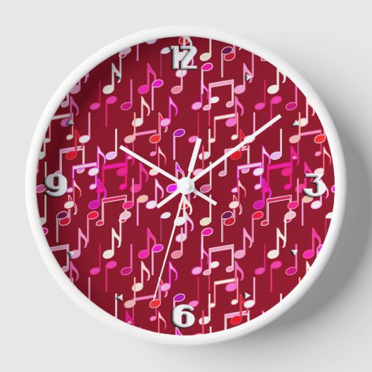 Musical Notes print - burgundy, multi (Voorkant)