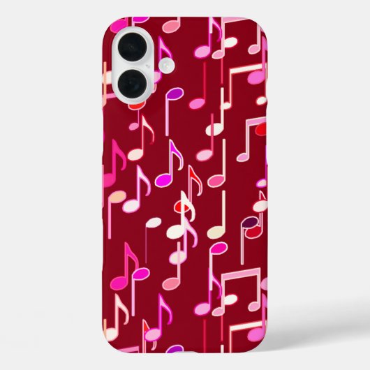 Musical Notes print - burgundy, multi Case-Mate iPhone Case (Achterkant)