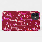 Musical Notes print - burgundy, multi Case-Mate iPhone Case (Achterkant (horizontaal))