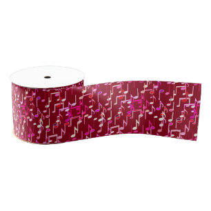 Musical Notes print - burgundy, multi Grosgrain Lint