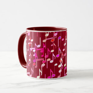 Musical Notes print - burgundy, multi Mok