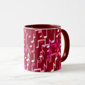 Musical Notes print - burgundy, multi Mok (Voorkant rechts)