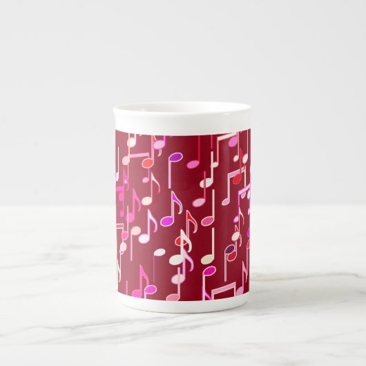 Musical Notes print - burgundy, multi Porselein Kop (Voorkant)