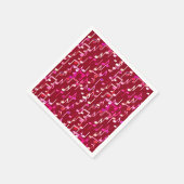 Musical Notes print - burgundy, multi Servet (Hoek)