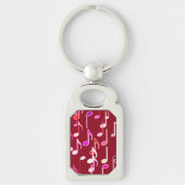 Musical Notes print - burgundy, multi Sleutelhanger (Voorkant)