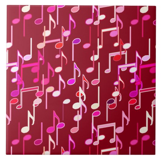 Musical Notes print - burgundy, multi Tegeltje (Voorkant)