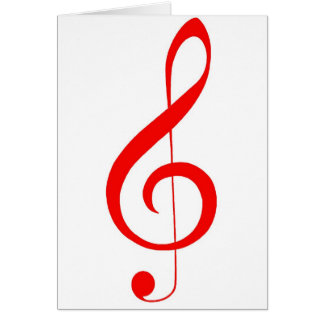 Musical "Notes"_Red Treble Clef