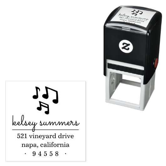 Musical Notes Return Address Stempel (In situ)