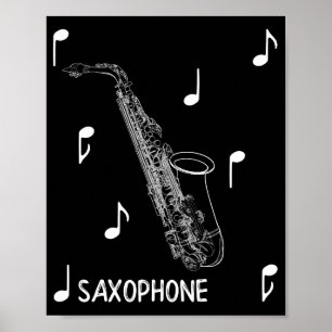Musical Notes Saxophone Poster