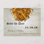 Musical Notes Silver and Gold Rozen Save the Date Aankondigingskaart (Voorkant)