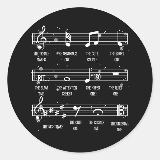 Musical Notes Symbol Definition Humor Funny Christ Ronde Sticker (Voorkant)