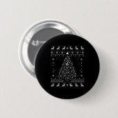 Musical Notes Tree Christmas Ugly Sweater Xmas Ronde Button 5,7 Cm (Voorkant /achterkant)