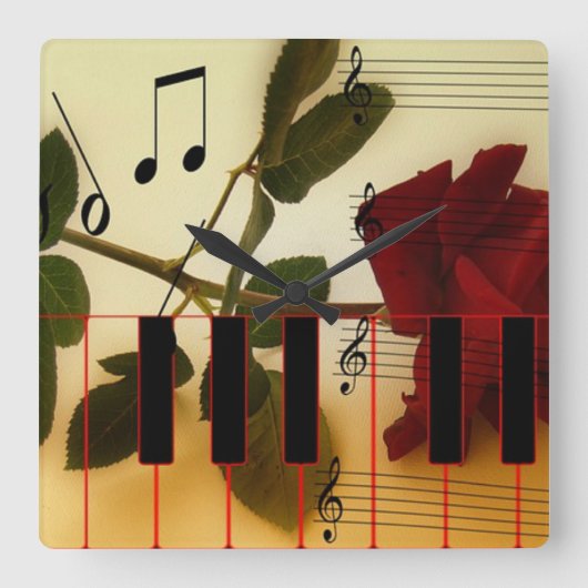 Musical Panio Keys Vierkante Klok (Voorkant)