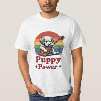 Musical Puppy Power - Schattigee hond met gitaar T-shirt