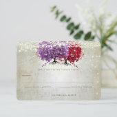 Musical Purple Red Heart Leaf Tree Mariage RSVP (Debout devant)