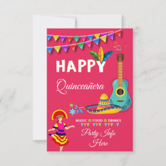Musical Quinceañera Uitnodiging