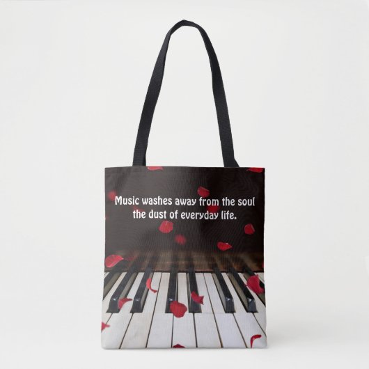 Musical Quote op Piano Keys-Canvas tas (Voorkant)