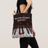 Musical Quote op Piano Keys-Canvas tas (Dichtbij)