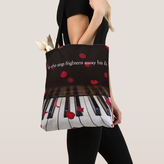 Musical Quote op Piano Keys-Canvas tas (Dichtbij)
