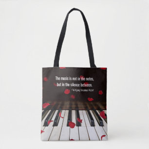 Musical Quote op Piano Keys-Canvas tas