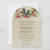 Musical Red Floral Boho  Birds Wedding Kaart (Voorkant)