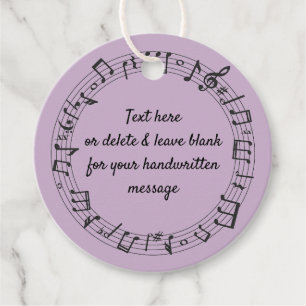 Musical Round Design Favor Kaart Bedankjes Labels
