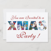 MUSICAL SANTA AND SNOWMAN XMAS NACHT PARTIJ KAART (Voorkant)