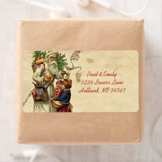  Musical Santa Chickadees en Kinderen Etiket (Insitu)